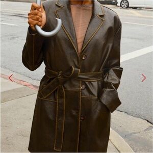 NWT Lisa Says Gah Vegan Leather Trench Coat